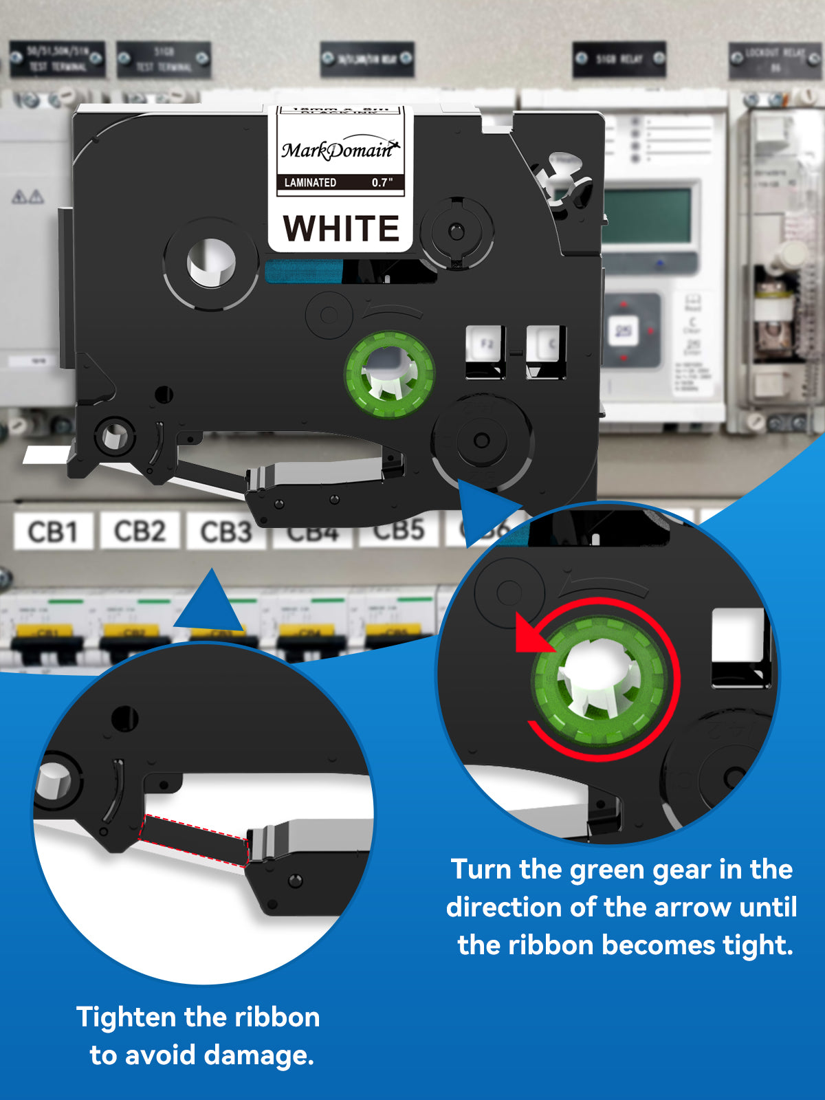 MarkDomain Tz Tape 18mm 0.7 Laminated Replacement for TZe-241 TZe241 TZ-241 3/4 Inch Compatible with Brother P-Touch Label Maker PTD400 PTD600 PTD610BT PTD400AD PTP750W PT1880, Black on White, 10-Pack