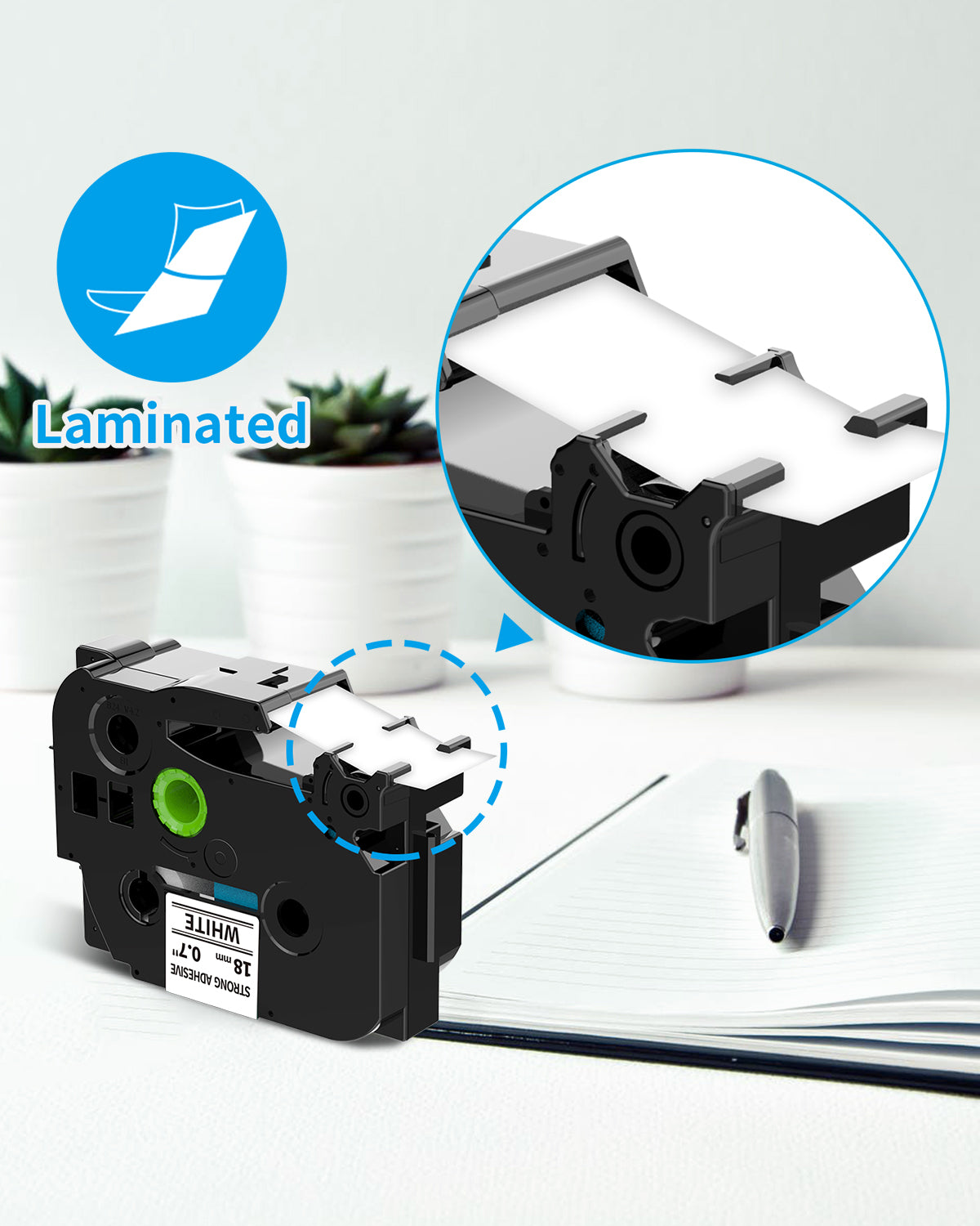 Compatible TZ Tape 18mm 0.7 Laminated Compatible for Brother P Touch 3/4 Inch Label Tape (Black on White/Red/Blue/Yellow/Green) for PTouch PTD400, PTD600, PTD400AD PTP700 Label Maker, 5-Pack