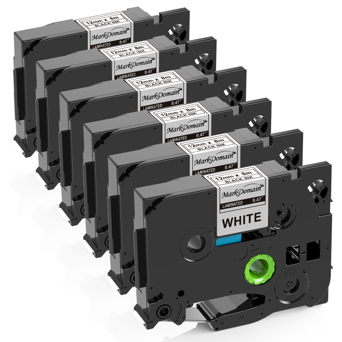MarkDomain P Touch Label Tape, 12mm 0.47 Inch Laminated