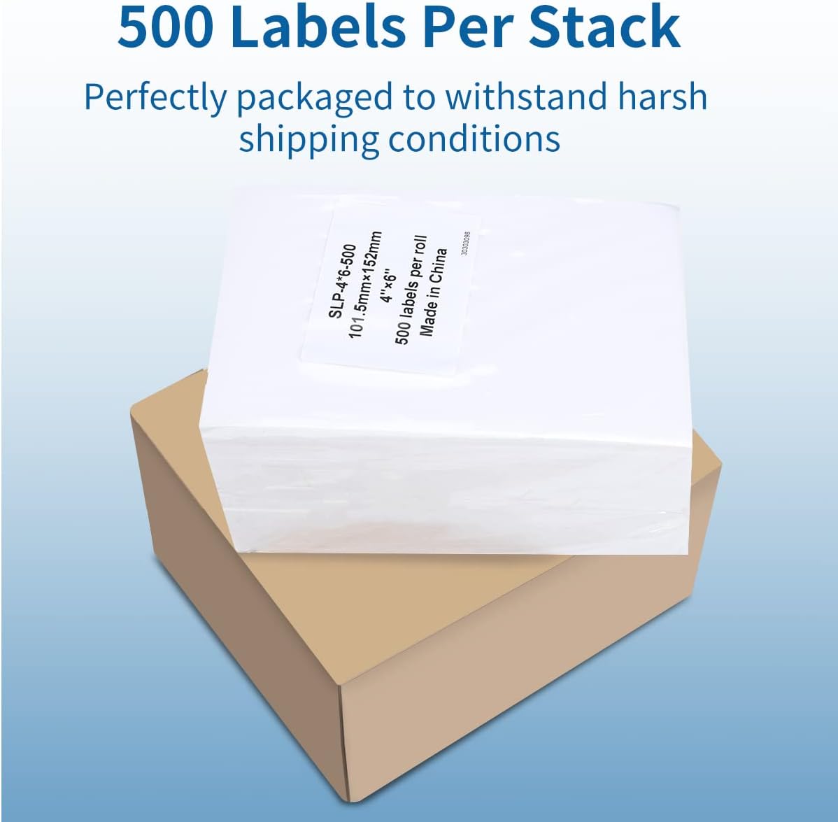 MarkDomain 4"x6" Thermal Direct Shipping Label - 500 Fan-Fold Permanent Adhesive, Commercial Grade Postage Labels, Compatible with Rollo, MUNBYN, iDRPT, Polono, Zebra Thermal Label Printers