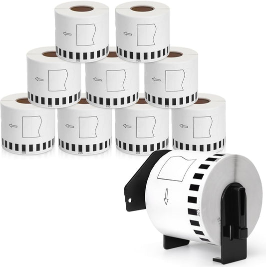 MarkDomain DK-22205 (2.4" X 100 Ft.) Continuous Length Label Paper Roll, Compatible Brother DK 2205 (62mm x 30.4m) Use with Brother QL-550 QL570 QL-800 QL 820NWB Label Printer, 10 Rolls