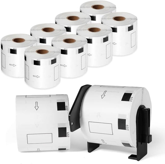 MarkDomain DK-11209 Compatible Small Address Labels Replace for Brother DK 1209 1.1 in x 2.4 in(62mm x 29mm) White Paper Roll, Use with Brother QL-720NW QL-810W QL-820nwb QL-1110NW Printer, 10 Rolls