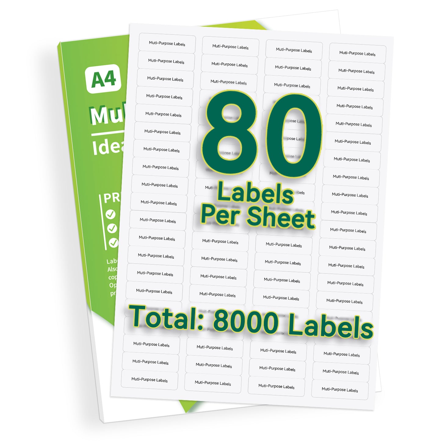 MarkDomain Shipping Address Labels for Laser & Inkjet Printers, White, 1/2" x 1-3/4", Easy to Peel (80 Sheets, 8000 Labels), Compatible with Avery 8167