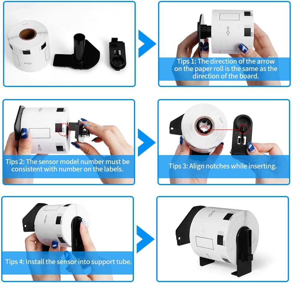 MarkDomain DK-11209 Compatible Small Address Labels Replace for Brother DK 1209 1.1 in x 2.4 in(62mm x 29mm) White Paper Roll, Use with Brother QL-720NW QL-810W QL-820nwb QL-1110NW Printer, 10 Rolls