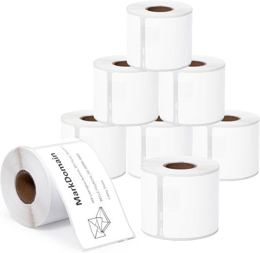 MarkDomain 8 Rolls Compatible Dymo 30323 (2-1/8" x 4") Paper Roll, Shipping/Adress Label for DYMO Label Writer 450, 4XL, 450 Duo/Turbo Label Printers, 1 roll of 220 (54mm x 102mm)