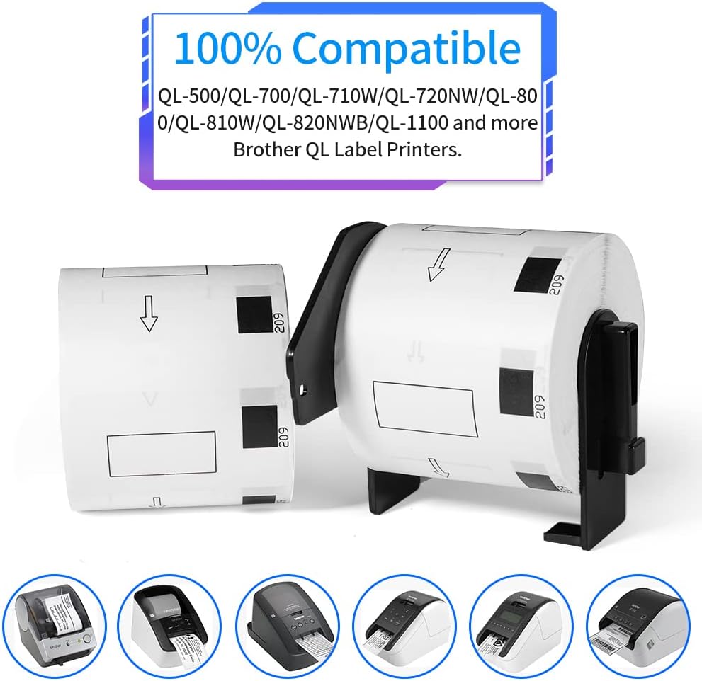 MarkDomain DK-11209 Compatible Small Address Labels Replace for Brother DK 1209 1.1 in x 2.4 in(62mm x 29mm) White Paper Roll, Use with Brother QL-720NW QL-810W QL-820nwb QL-1110NW Printer, 10 Rolls