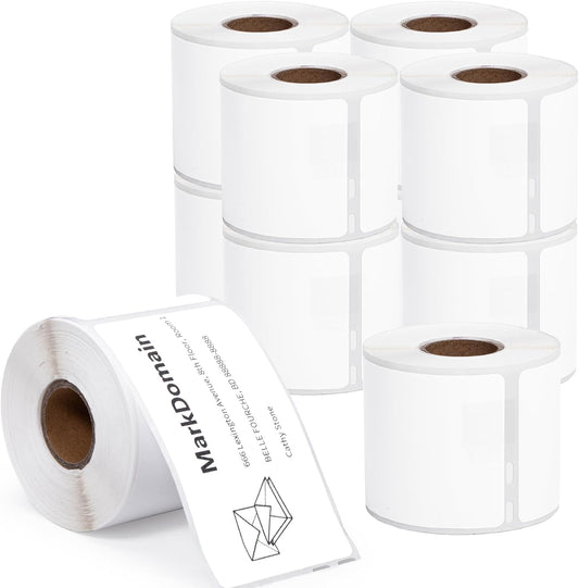 MarkDomain 10 Rolls Compatible Paper Roll Replacement for Dymo 30323 (2-1/8" x 4") Use for Label Writer 4XL 450, 450 Duo/Turbo, Shipping Labels 8 Rolls of 220 (54mm x 102mm)