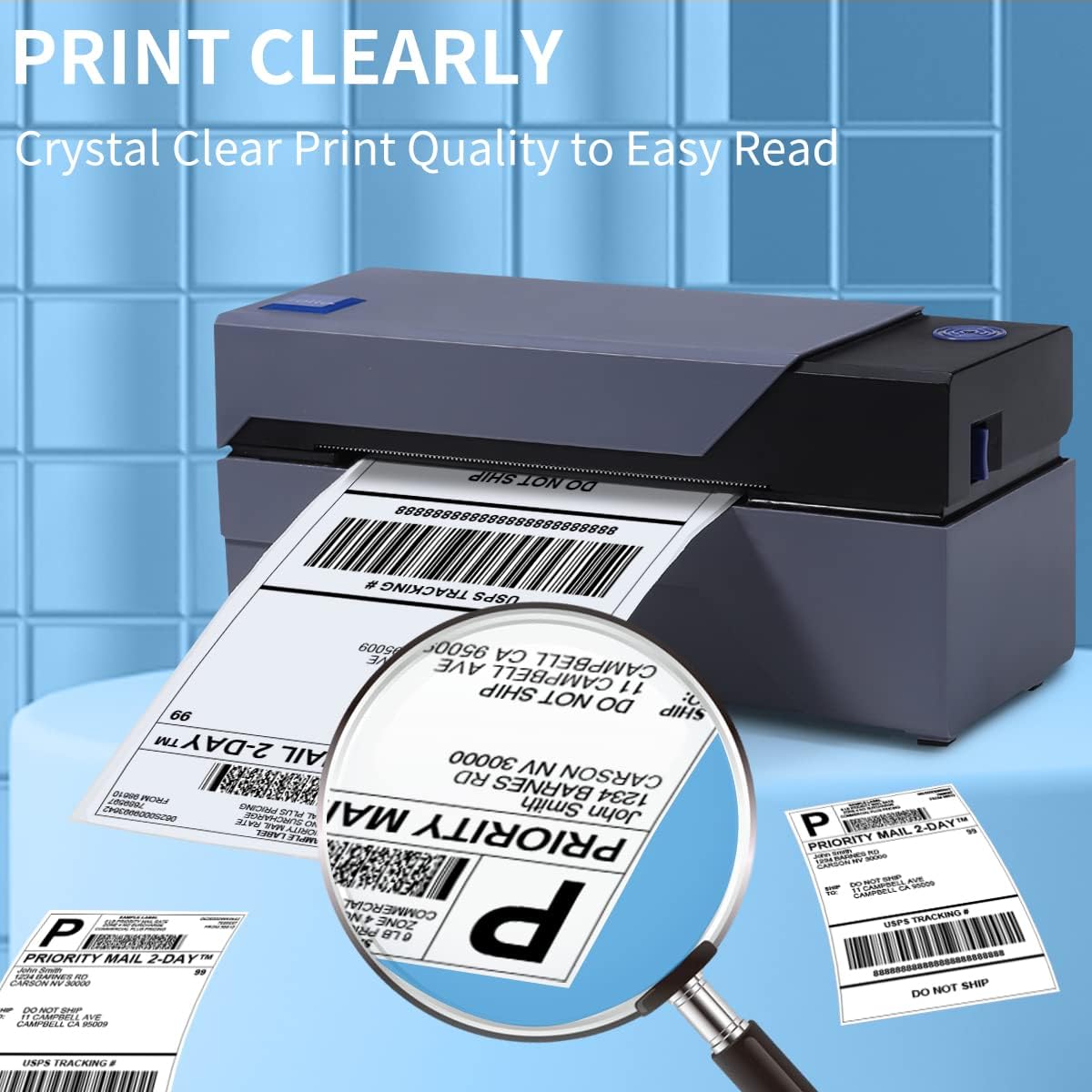 MarkDomain 4"x6" Thermal Direct Shipping Label - 500 Fan-Fold Permanent Adhesive, Commercial Grade Postage Labels, Compatible with Rollo, MUNBYN, iDRPT, Polono, Zebra Thermal Label Printers