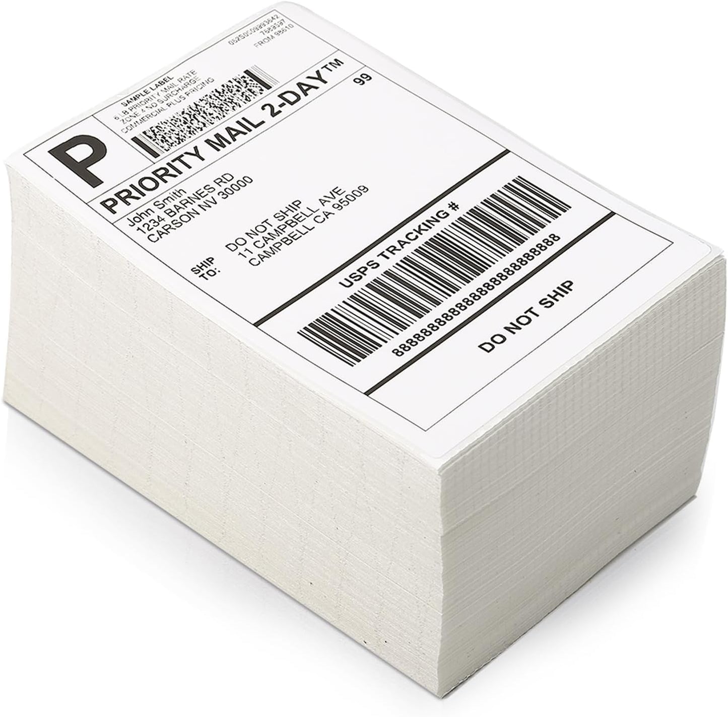 MarkDomain 4"x6" Thermal Direct Shipping Label - 500 Fan-Fold Permanent Adhesive, Commercial Grade Postage Labels, Compatible with Rollo, MUNBYN, iDRPT, Polono, Zebra Thermal Label Printers