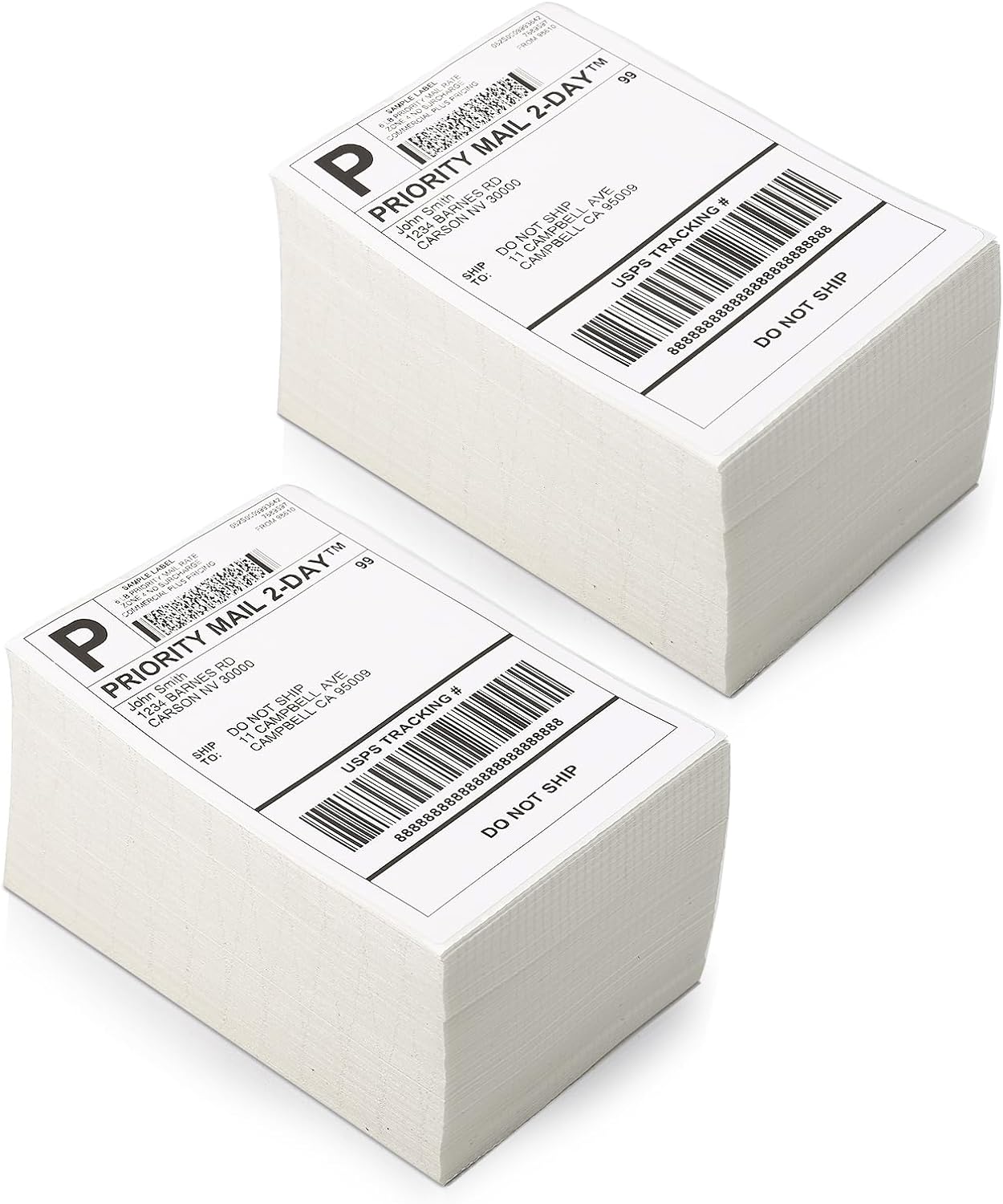 MarkDomain 1000 Shipping Labels - 4 x 6 inch (102x152 mm) Fan-Fold Direct Thermal Labels Work with Rollo, MUNBYN, iDRPT, Polono, Zebra Printers for Postage, UPS, Address Label, 2 Pack Stickers