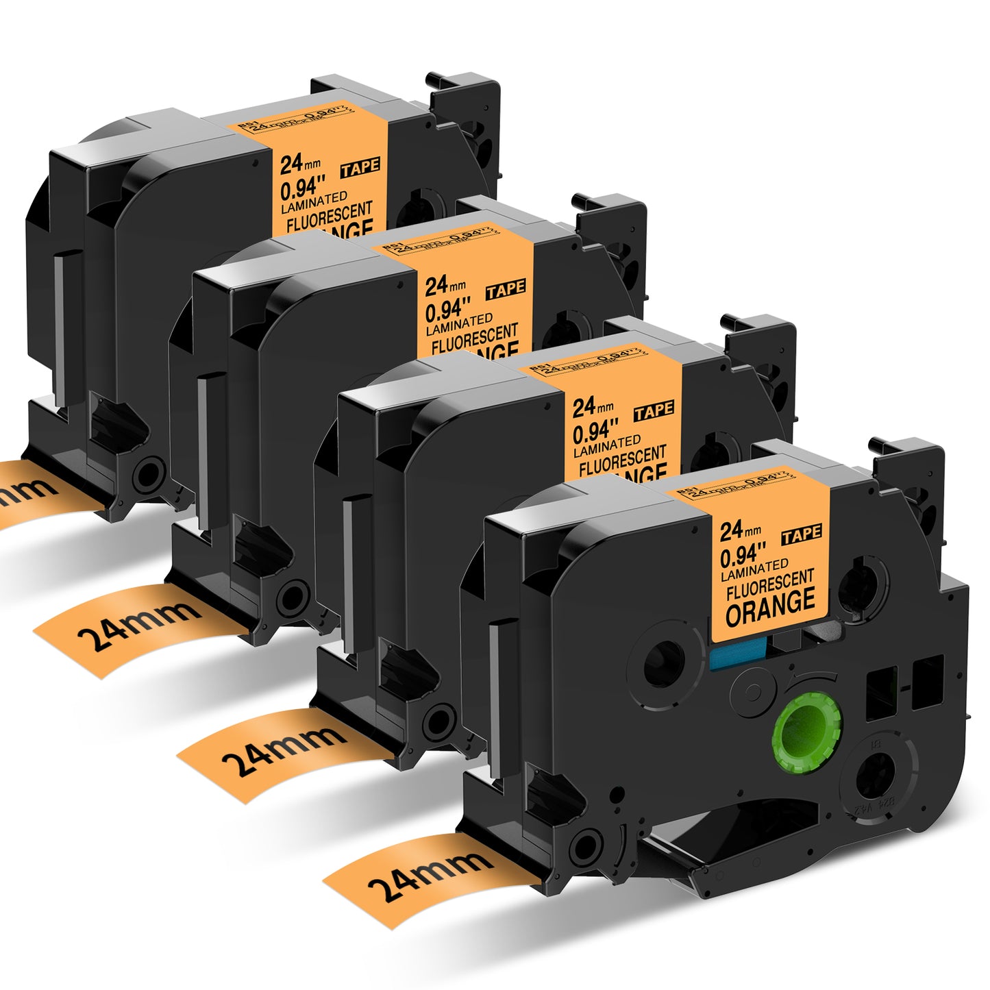 24mm Label Tape TZe B51 Replacement for Brother P Touch TZe-B51 24mm 0.94 Label Tape, 1 Inch Black on Fluorescent Orange Standard Laminated Tape Work with Brother Ptouch PT-D600 Label Maker