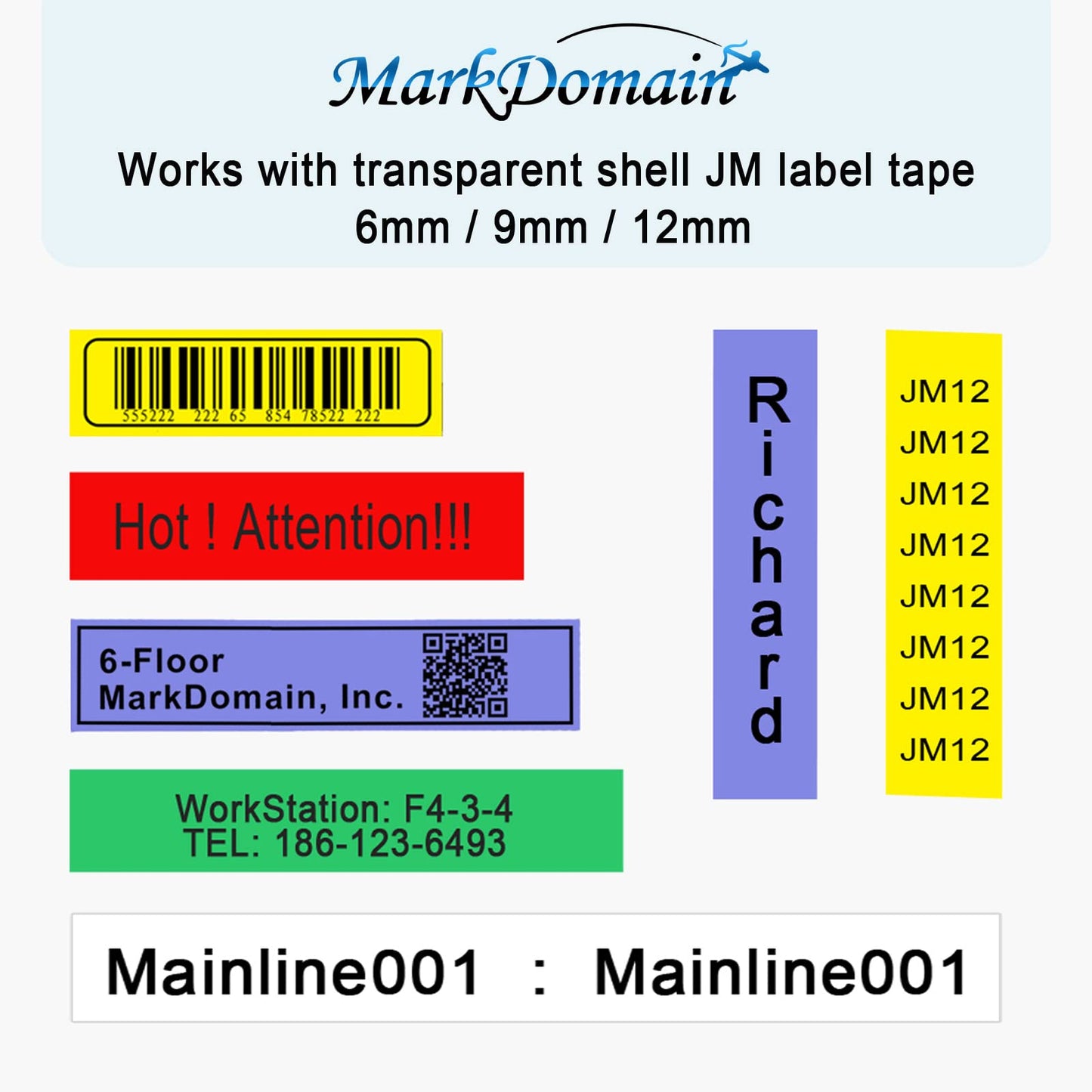 MarkDomain Handheld Label Maker - Portable Label Printer with Keyboard, E1000 Labeler with Laminated JM-231 Label Tape, Multiple Symbols for Home Office School Organization, Green